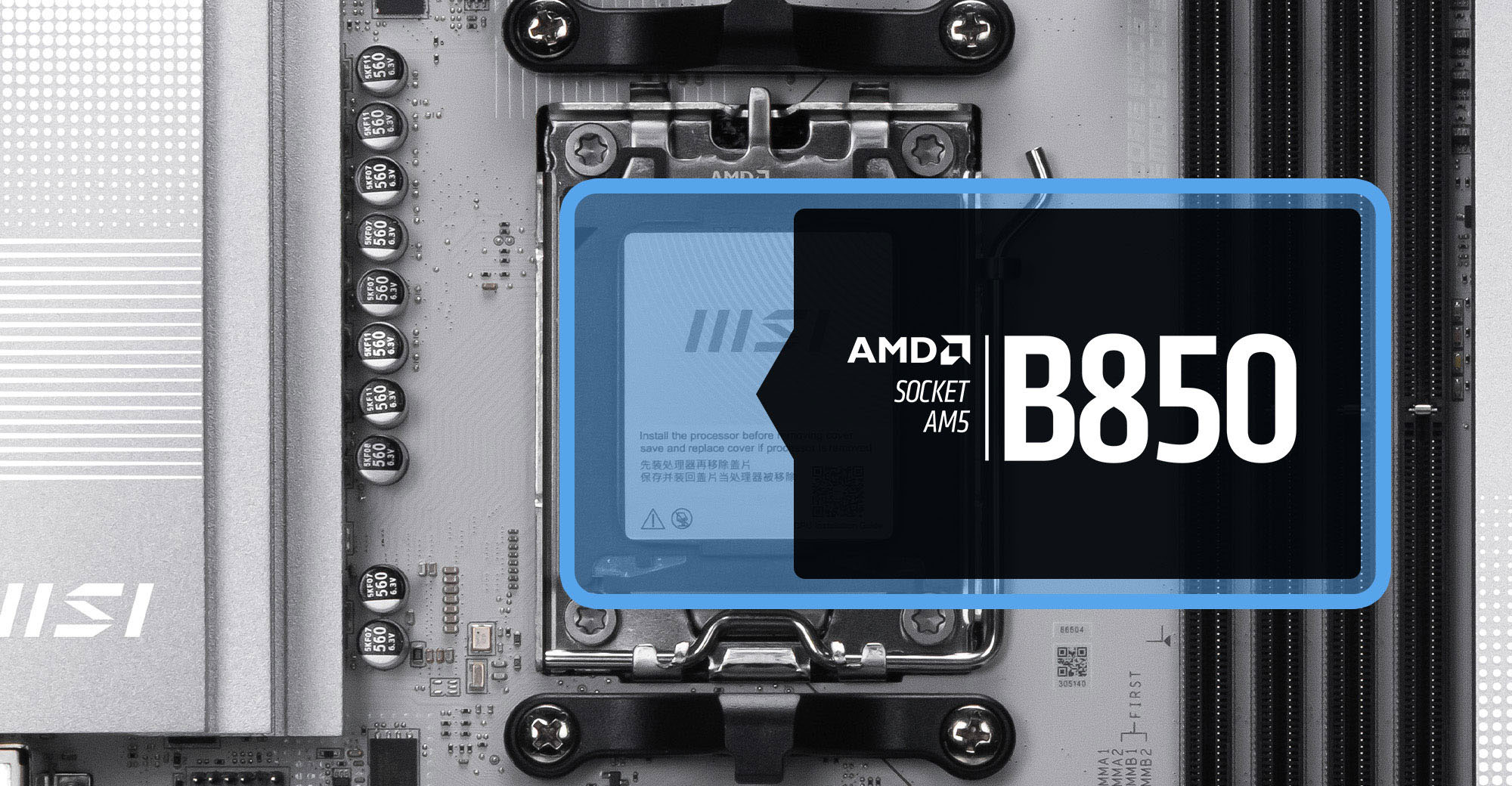 MSI PRO B850M-A WiFi PZ Motherboard, mATX - Supports AMD Ryzen